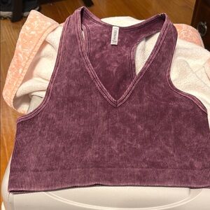 Zenana Women's Purple Ribbed Tank Top